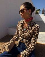 Leopard Print Wide Cuff Shirt