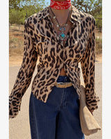 Leopard Print Wide Cuff Shirt