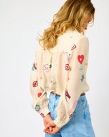 Cream Zoe Printed Shirt