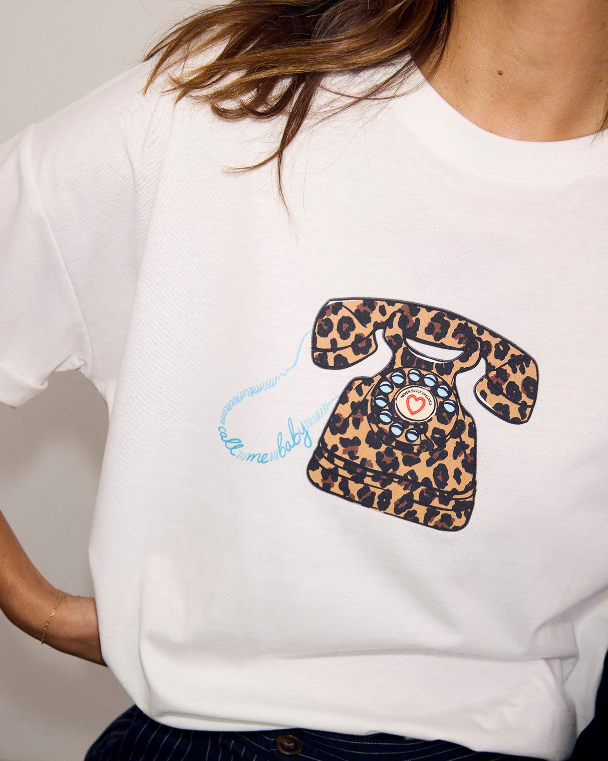 White 'Call Me' T-Shirt
