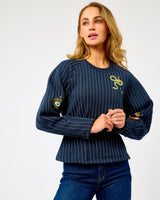 Navy Pinstripe Barrel Sweatshirt