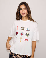White Icons Graphic T-Shirt