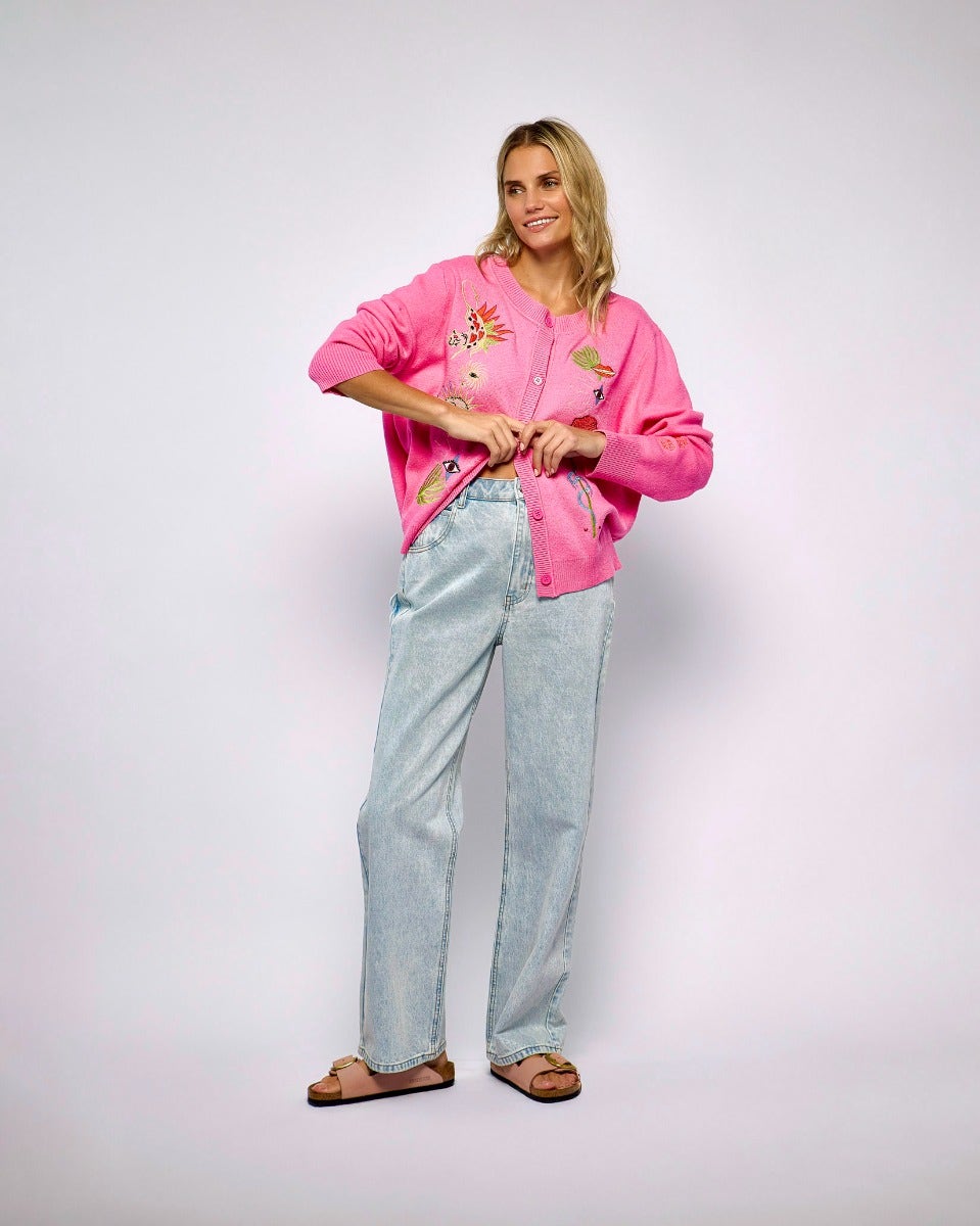 Blue Denim Scallop Detail Jeans