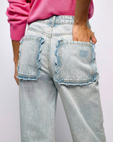 Blue Denim Scallop Detail Jeans