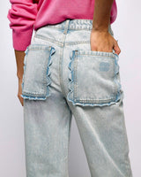 Blue Denim Scallop Detail Jeans