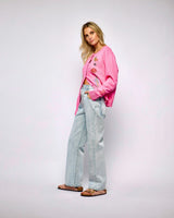 Blue Denim Scallop Detail Jeans