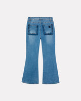 Blue Wash Flare Scallop Jeans