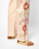 Cream Embroidered Scallop Jeans