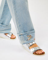 Blue Light Wash Cowboy Turn Up Jeans