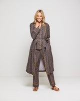 Navy Night Garden Cotton Dressing Gown