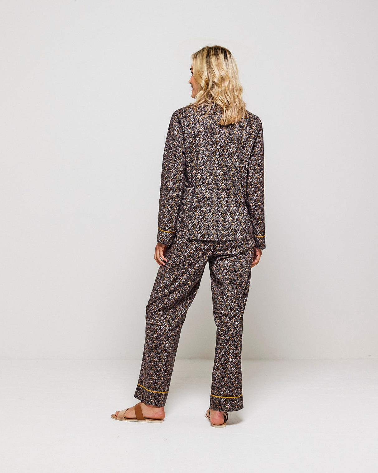 Navy-Night-Garden-Cotton-Pyjama-Set