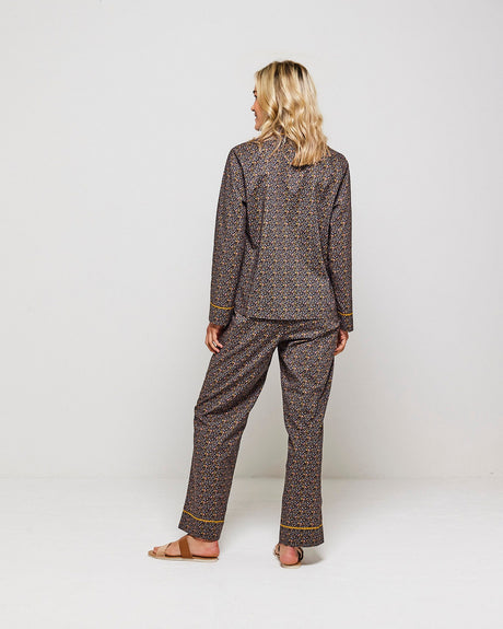 Navy-Night-Garden-Cotton-Pyjama-Set