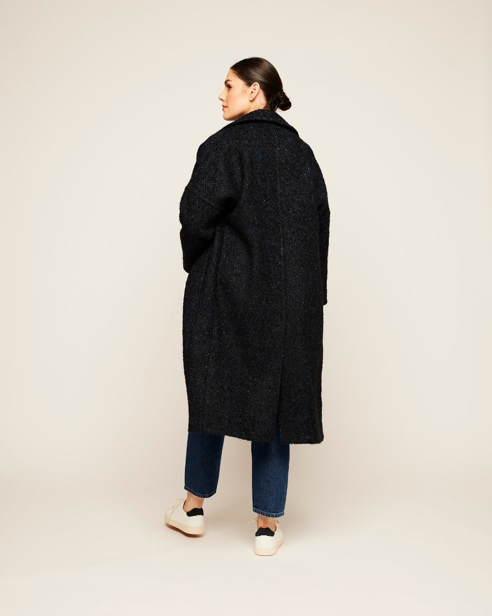 Night Light Donegal Wool & Mohair Coat