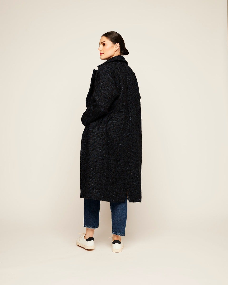 Night Light Donegal Wool & Mohair Coat