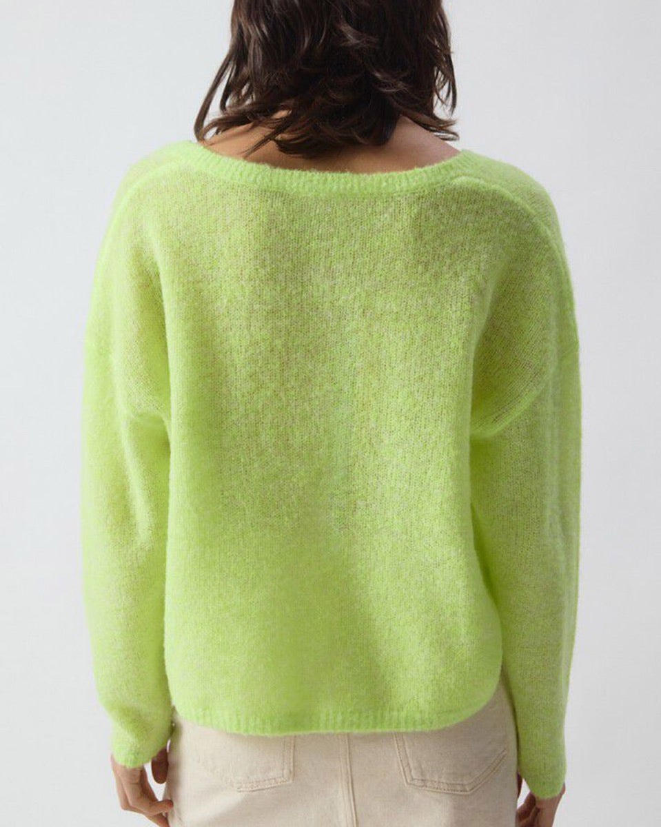 Neon Lemon Heather Nuggy Cardigan