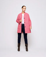 Raspberry Oak Donegal Wool Coat