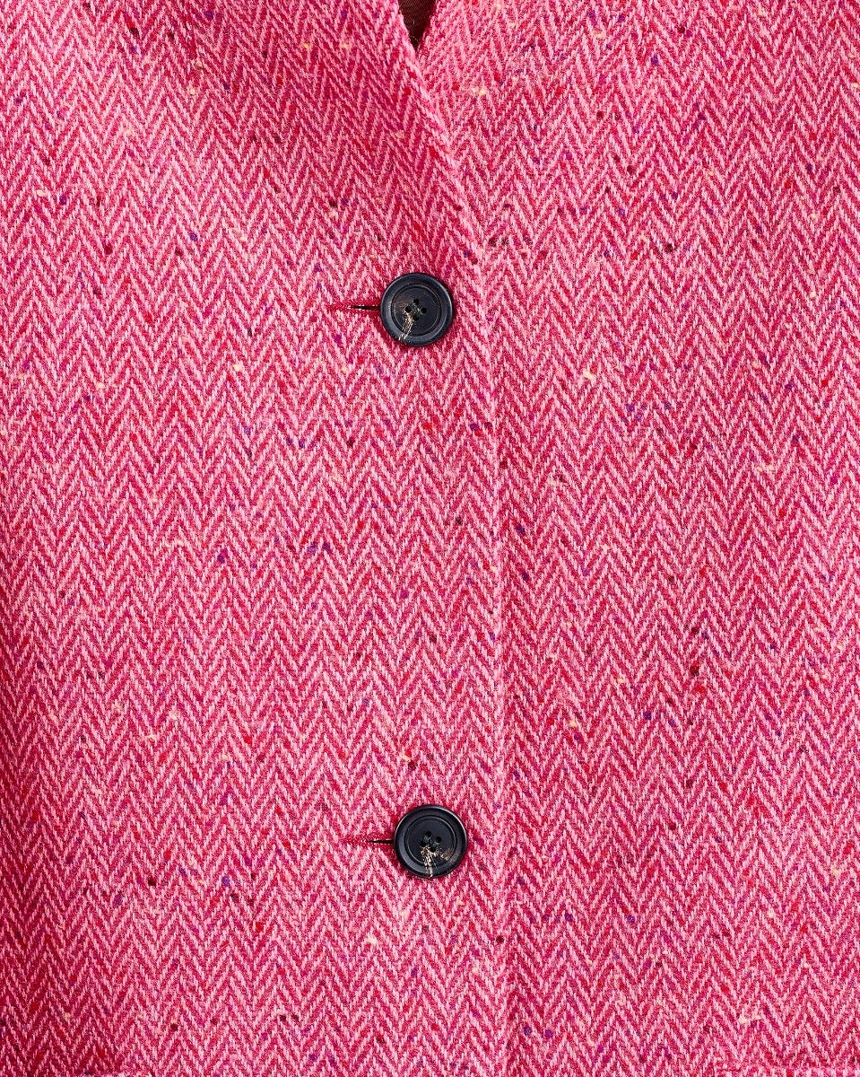 Raspberry Oak Donegal Wool Coat