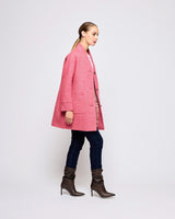 Raspberry Oak Donegal Wool Coat