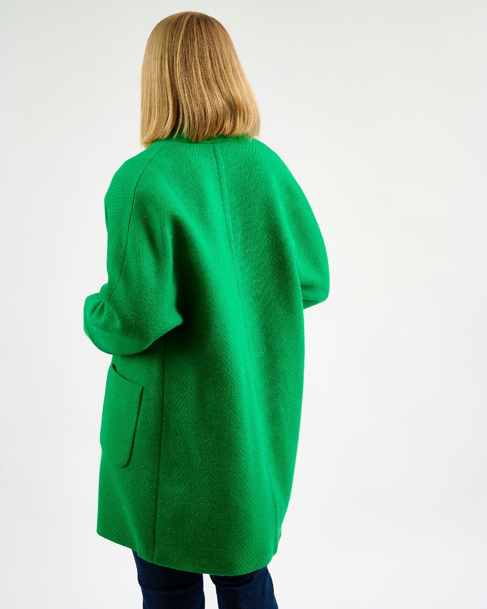 Oak Emerald on Emerald Donegal Wool Coat