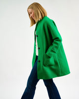 Oak Emerald on Emerald Donegal Wool Coat