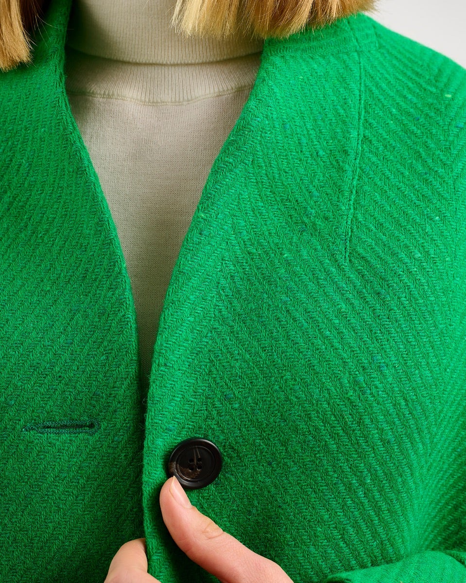 Oak Emerald on Emerald Donegal Wool Coat