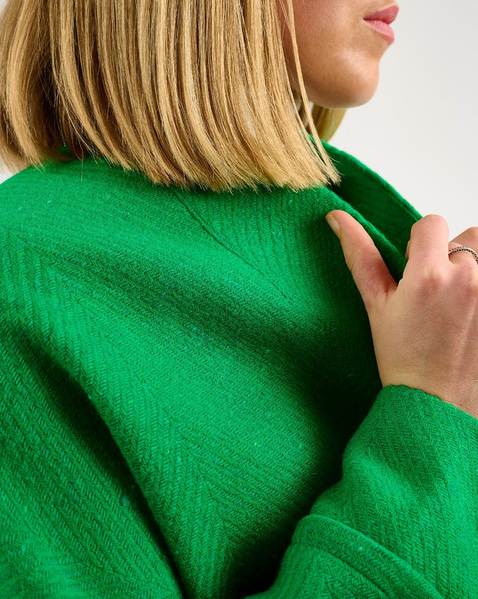 Oak Emerald on Emerald Donegal Wool Coat