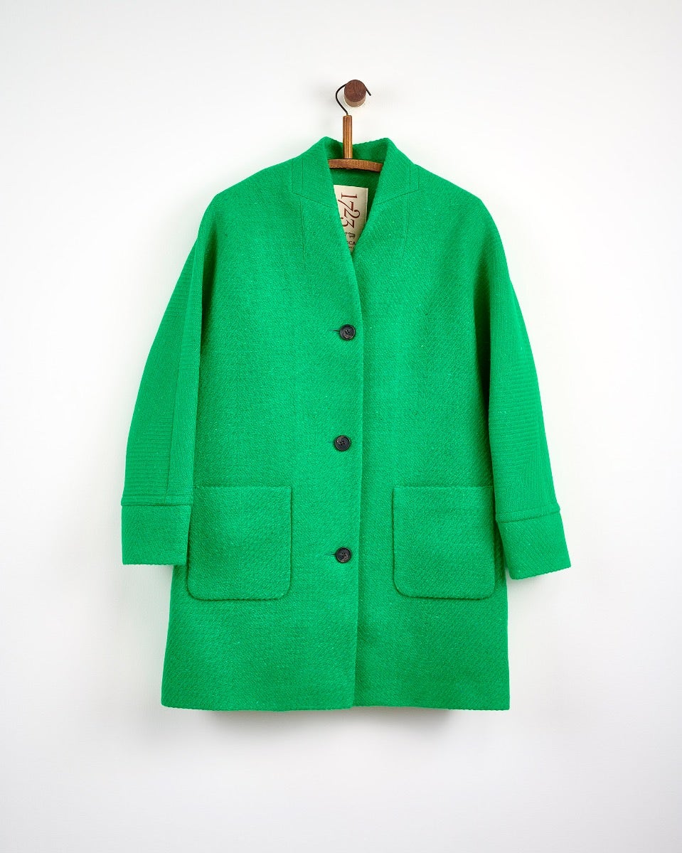 Oak Emerald on Emerald Donegal Wool Coat