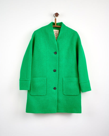 Oak Emerald on Emerald Donegal Wool Coat