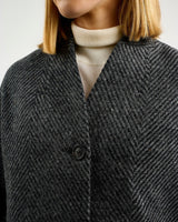 Oak Grey & Black Donegal Wool Coat