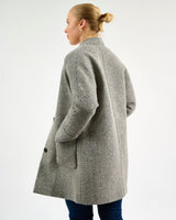 Oak Navy & Cream Donegal Wool Coat