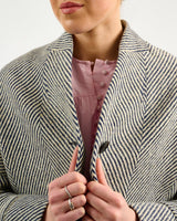 Oak Navy & Cream Donegal Wool Coat