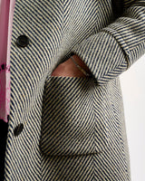 Oak Navy & Cream Donegal Wool Coat
