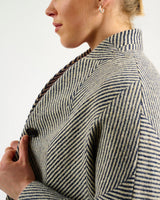 Oak Navy & Cream Donegal Wool Coat