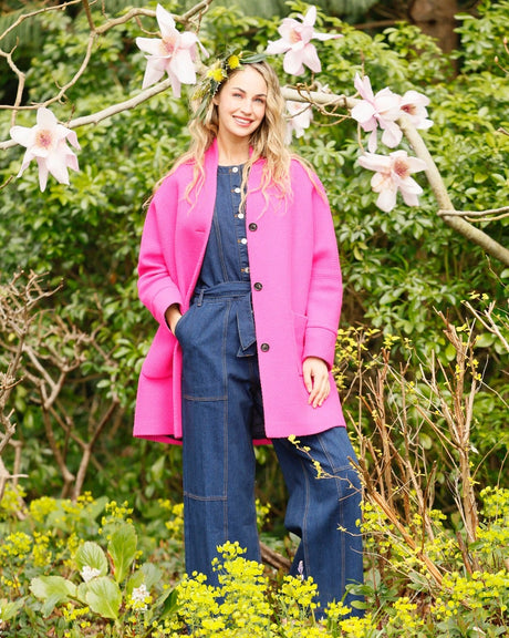 Oak Neon Pink on Pink Donegal Wool Coat