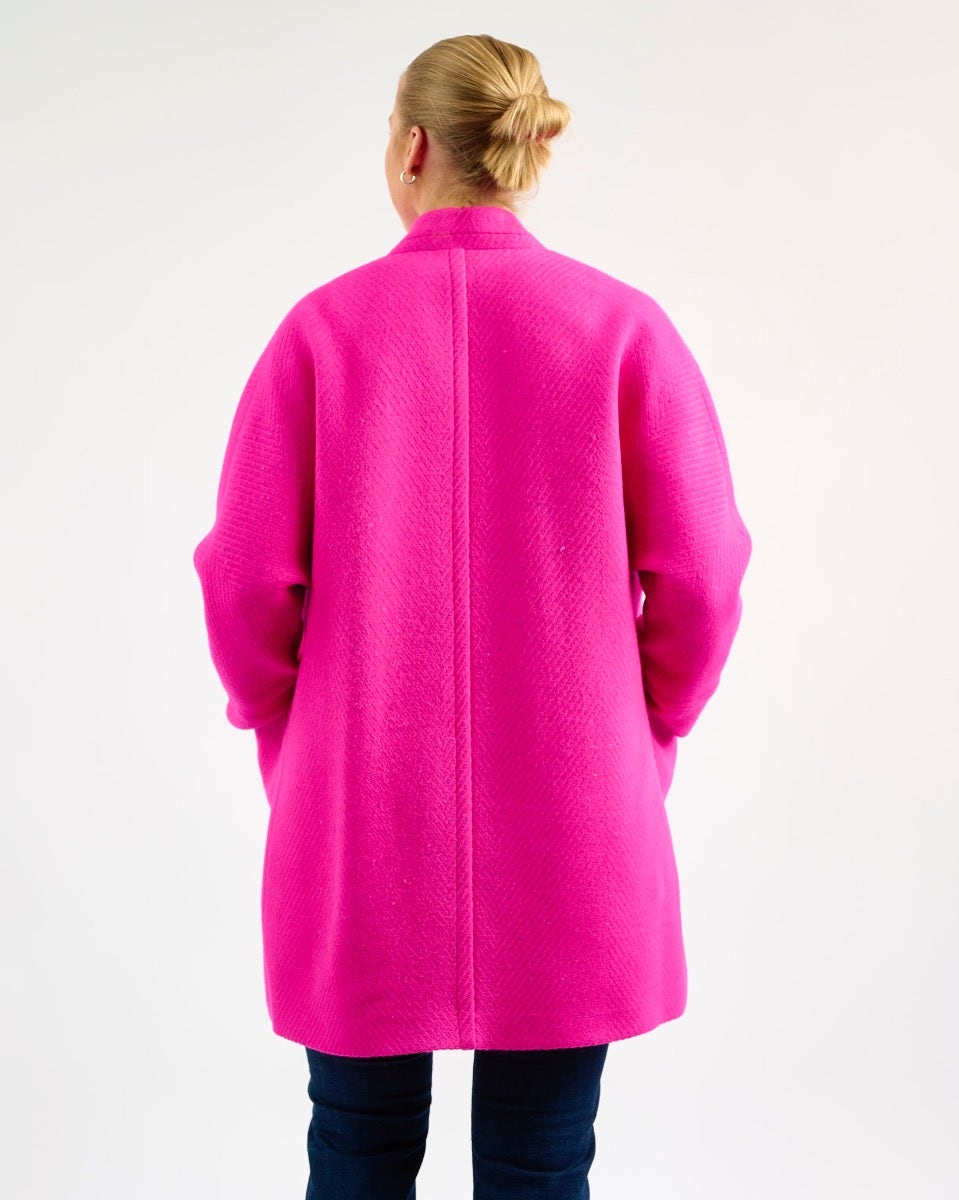 Oak Neon Pink on Pink Donegal Wool Coat