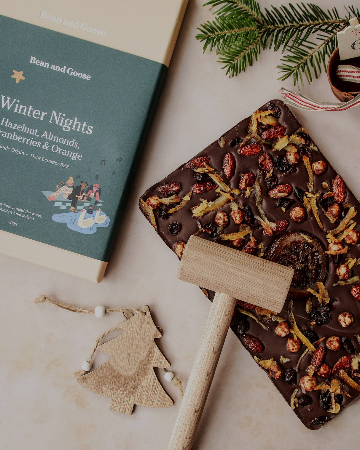 Bean and Goose Winter Nights Dark Chocolate Seasonal Sharing Slab