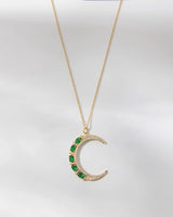 Gold Crescent Pendant Necklace