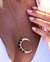Gold Crescent Pendant Necklace