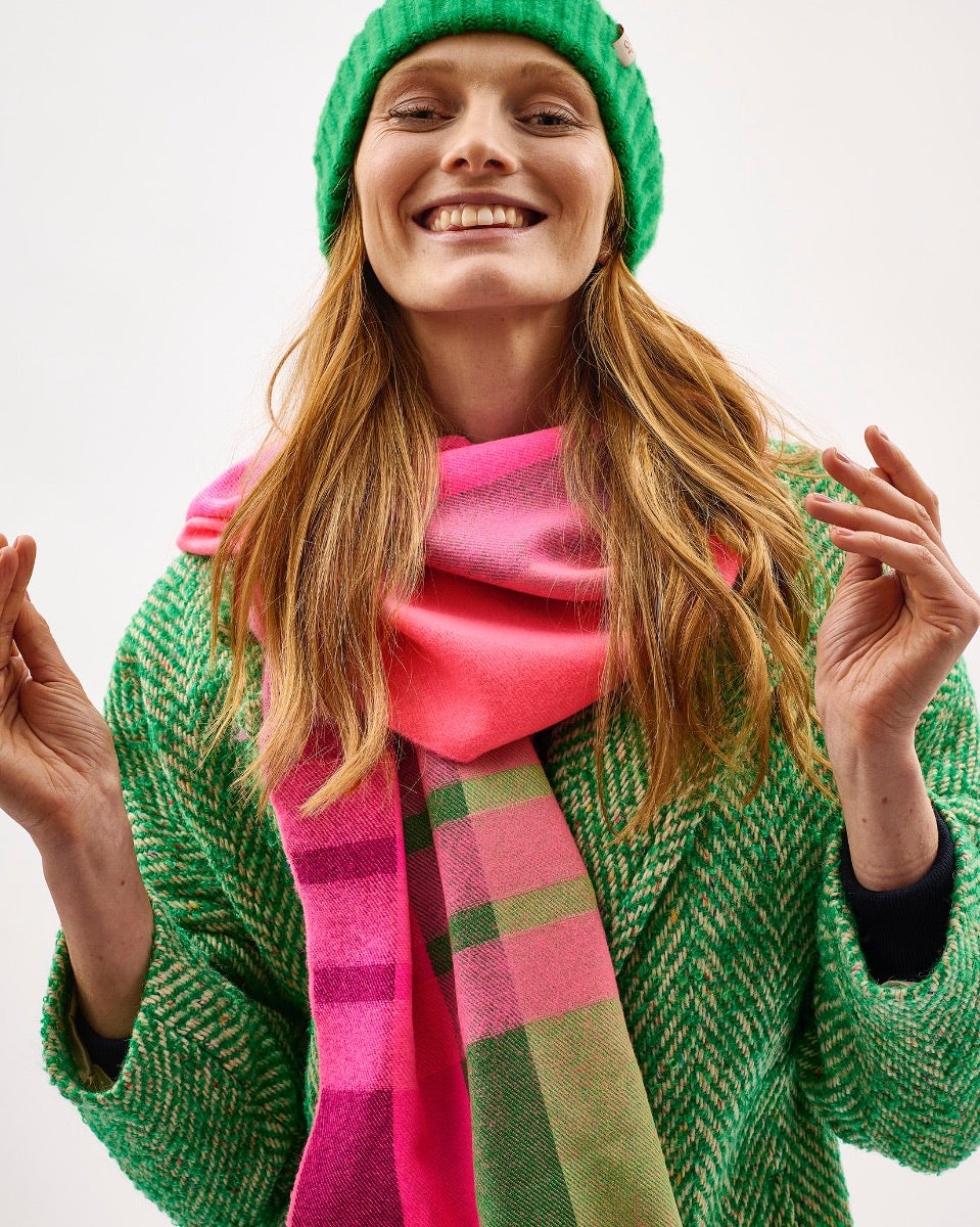 Oh My My Neon Stripe Wide Merino Scarf – Avoca