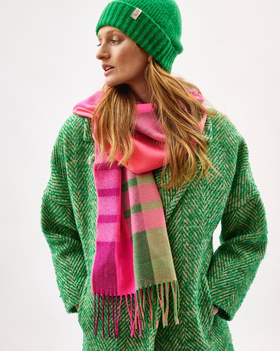 Oh My My Neon Stripe Wide Merino Scarf
