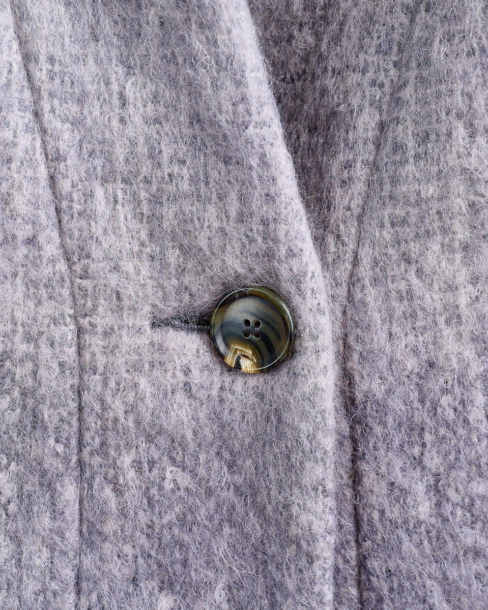 Ombre Grey Earth Brushed Mohair Coat