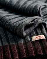 Dark Grey Yak & Cashmere Rib Scarf