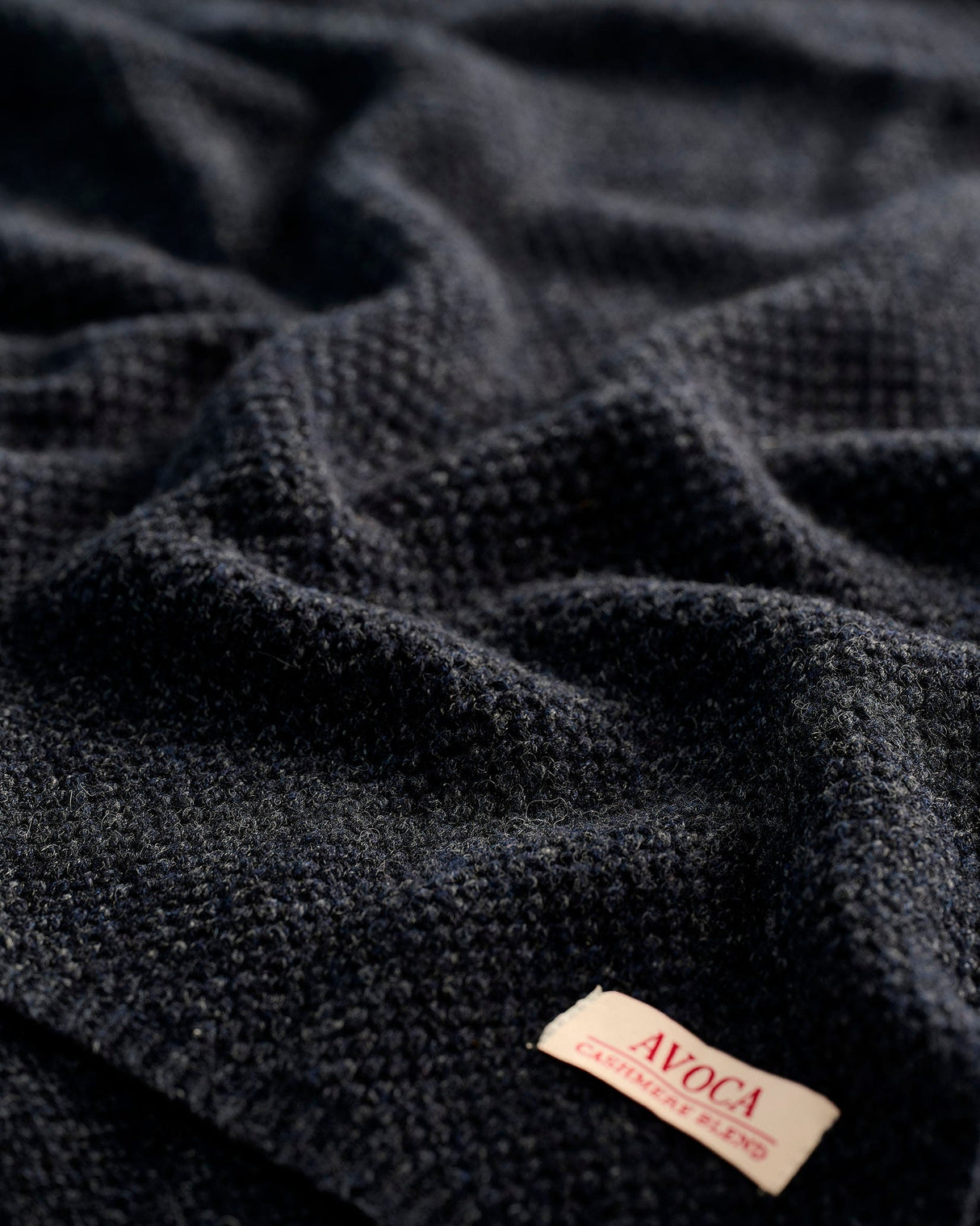 Navy Blue Yak & Cashmere Honeycomb Scarf