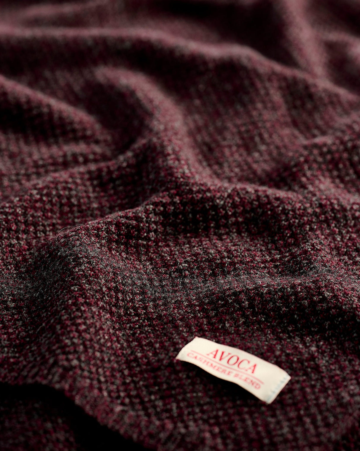 Burgundy Yak & Cashmere Honeycomb Scarf