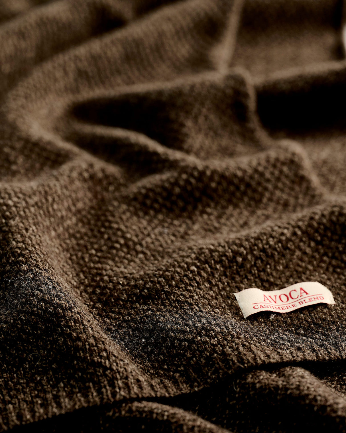 Dark Brown Yak & Cashmere Honeycomb Scarf