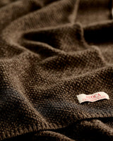 Dark Brown Yak & Cashmere Honeycomb Scarf