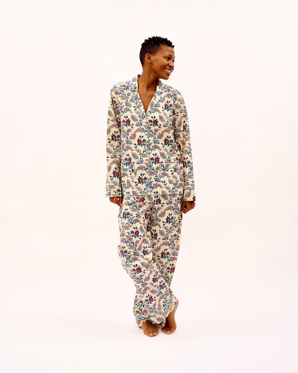 Orange Rose Cotton Pyjama Set