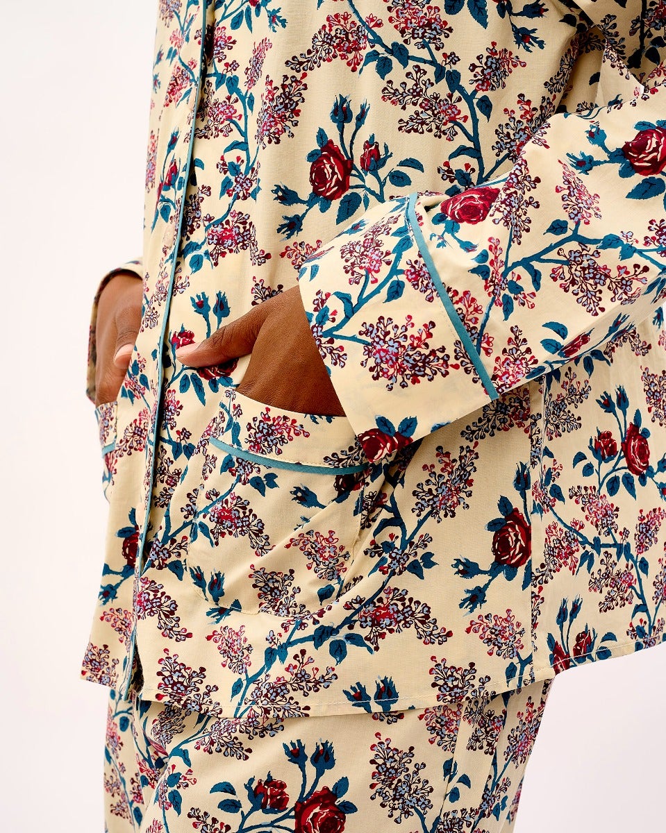 Orange Rose Cotton Pyjama Set