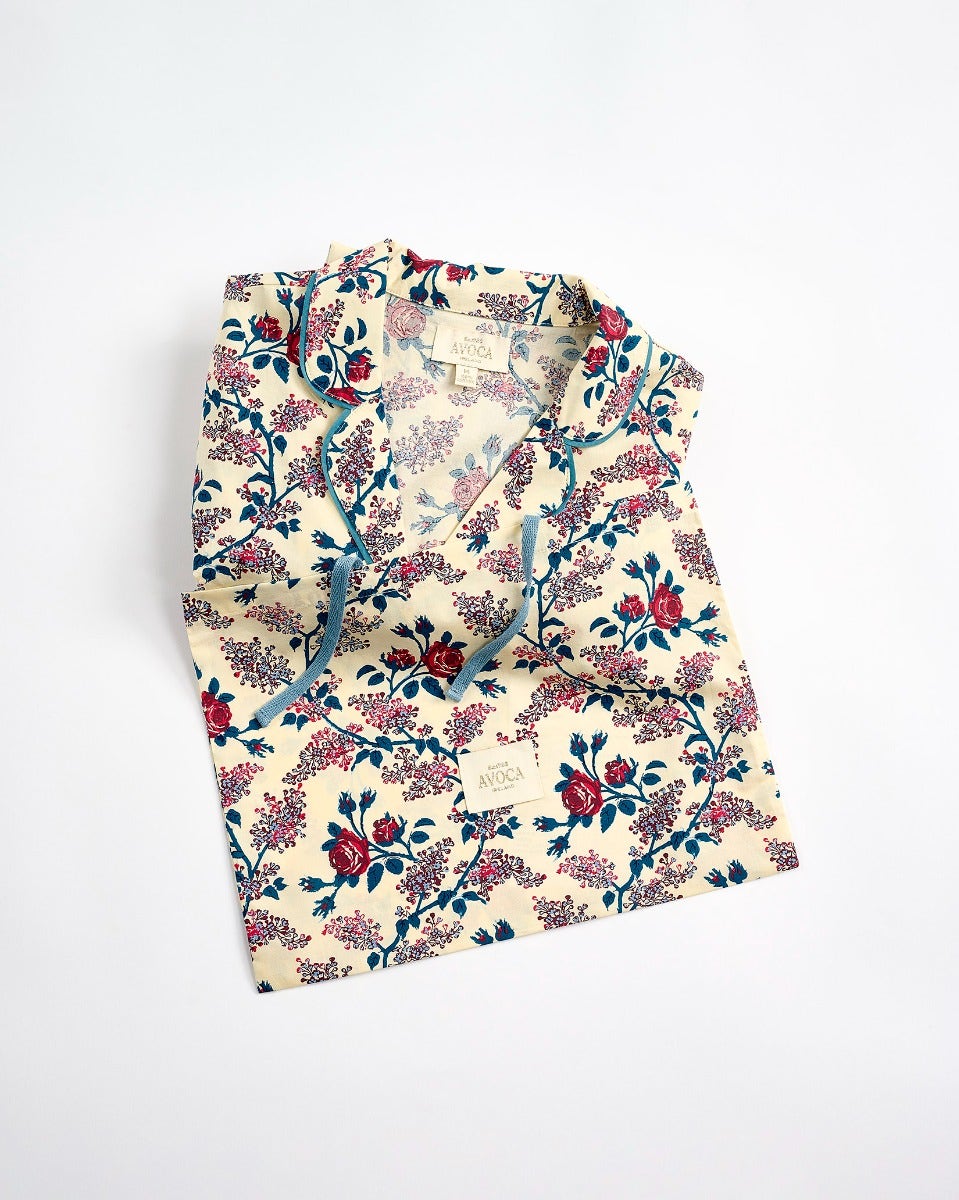 Orange Rose Cotton Pyjama Set
