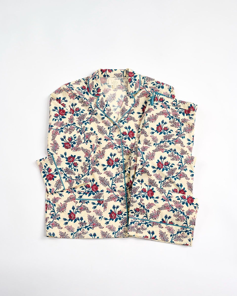 Orange Rose Cotton Pyjama Set